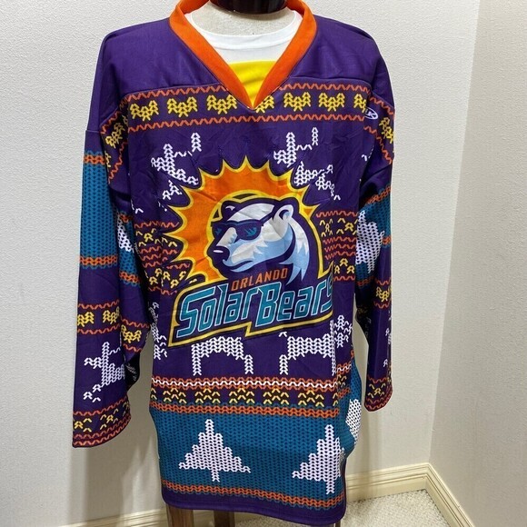 Sean Bonar - 2014-15 Orlando Solar Bears - Christmas Jersey - Back-Up Only XXL